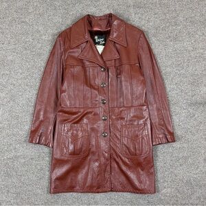 Vintage Winnipeg Leather Jacket Womens L/XL Mid Length Coat Removable Fur Lining